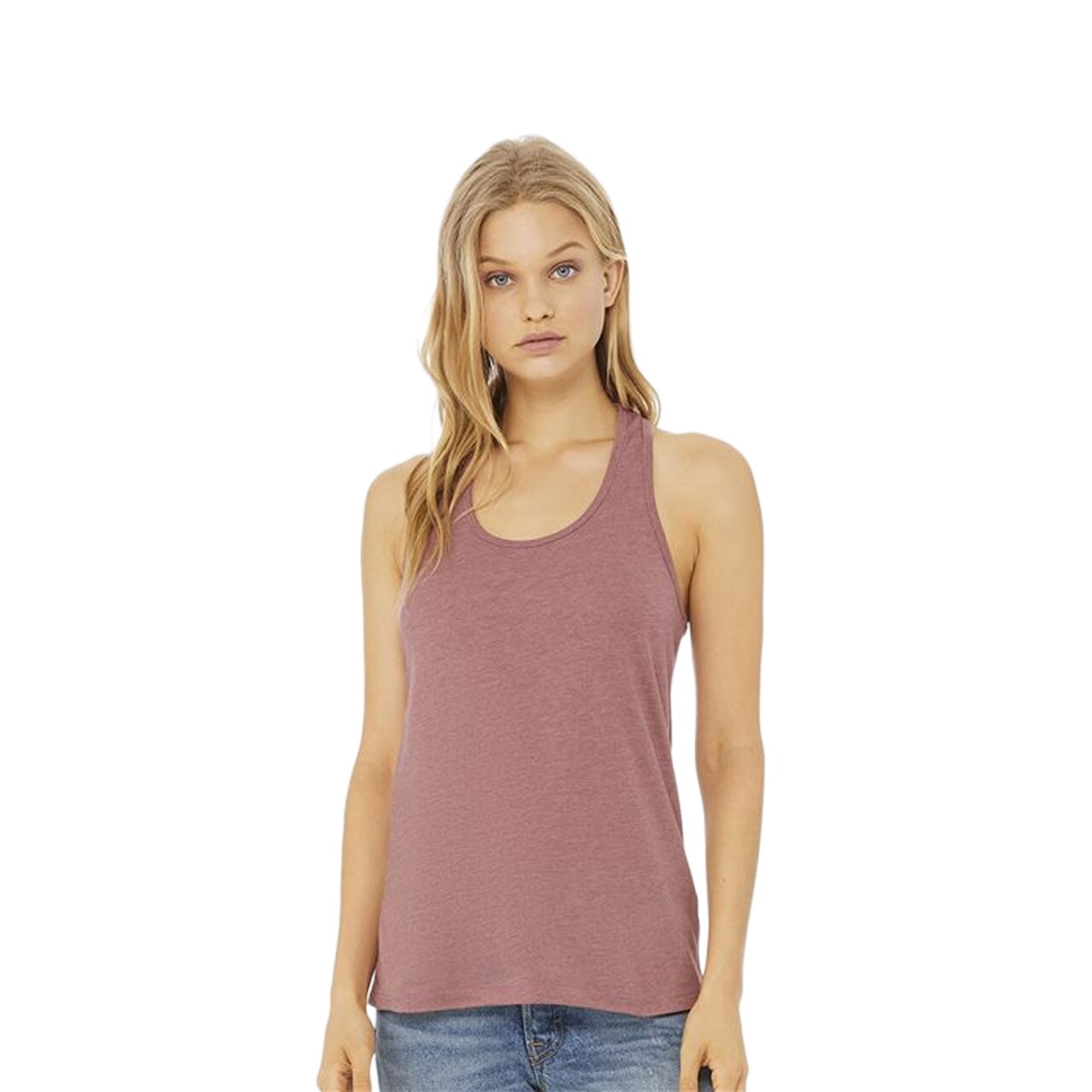 BELLA + CANVAS Women’s Jersey Racerback Crewneck Tank Top – Lightweight Sleeveless Tee for Casual Wear